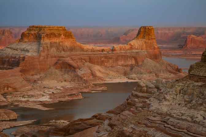 Lake Powell from Alstrom Point, looking at Gunsight Butte on the Utah side