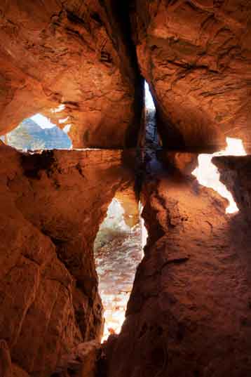 A cave-like rock formation on the Coconino National Forest, Arizona (red rock region near Sedona)