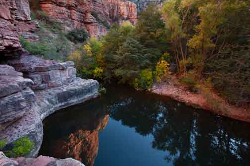 The big pool at the end of the Parson's Trail (144) in the Sycamore Canyon Wilderness, Arizona