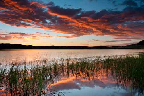 Crescent Lake in the White Mts. of eastern Arizona at sunset