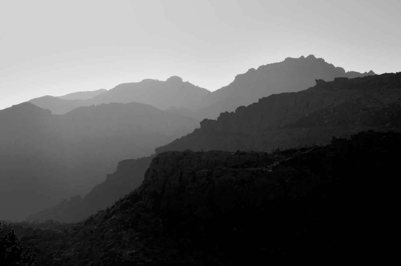 Distant southern Arizona mountain ranges as seen from high in the Santa Catalina Mts. north of Tucson