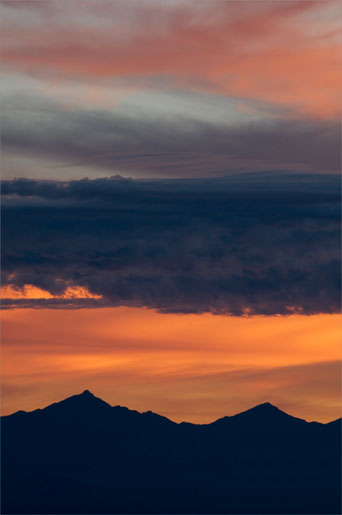 Distant southern Arizona mountain ranges as seen from high in the Santa Catalina Mts. north of Tucson