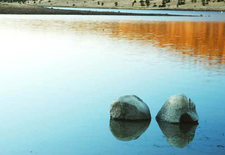 Water and rocks at Lake Mary in northern Arizona