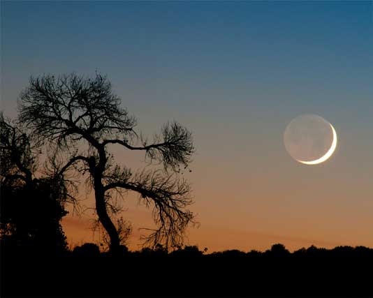 Moonrise at sunset at Wet Beaver Creek, Arizona