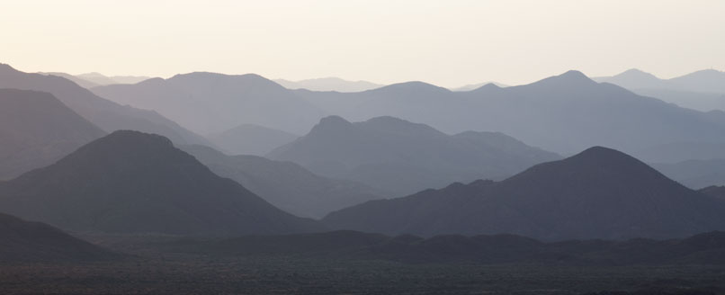 Looking west toward Arizona's Bradshaw Mts. (the setting sun is off to the left, just beyond the photo).