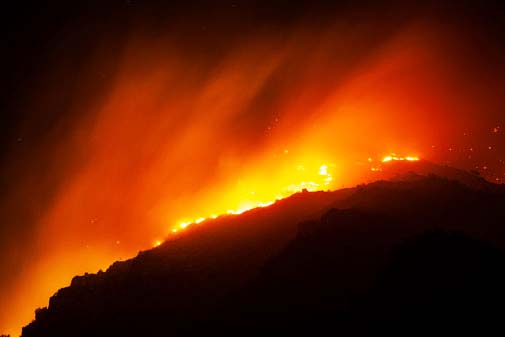 The Bighorn Fire in the Santa Catalina Mts. north of Tucson, Arizona