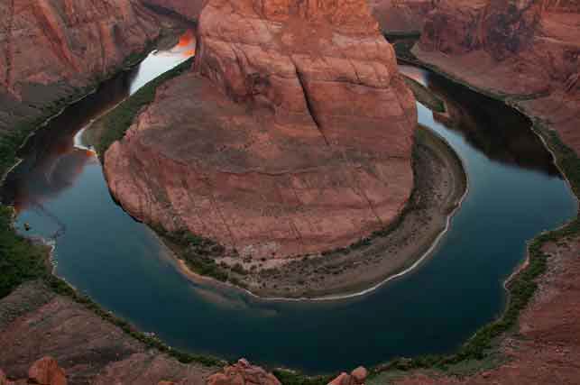 Horseshoe Bend on the Colorado River in Marble Canyon, northern Arizona