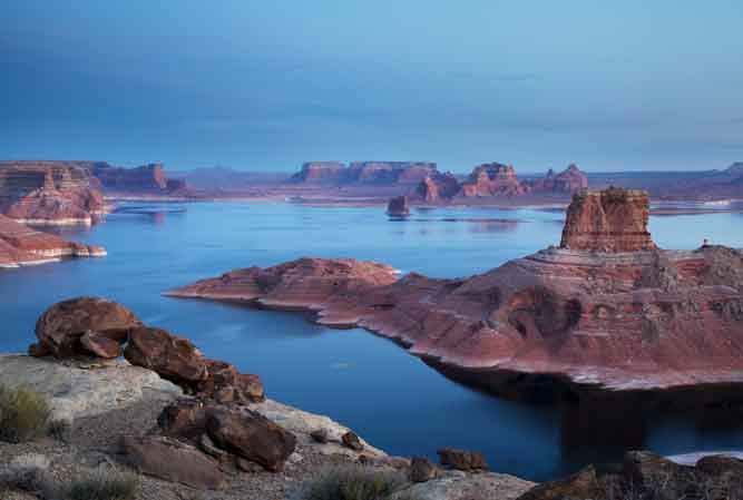 Lake Powell, from the Utah side, looking at Cookie Jar Butte in Padre Bay