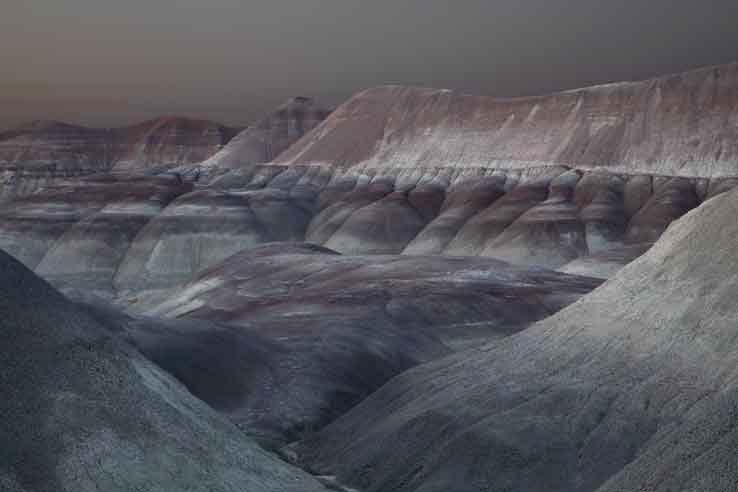 Purple tones at twilight in the Little Painted Desert of northern Arizona