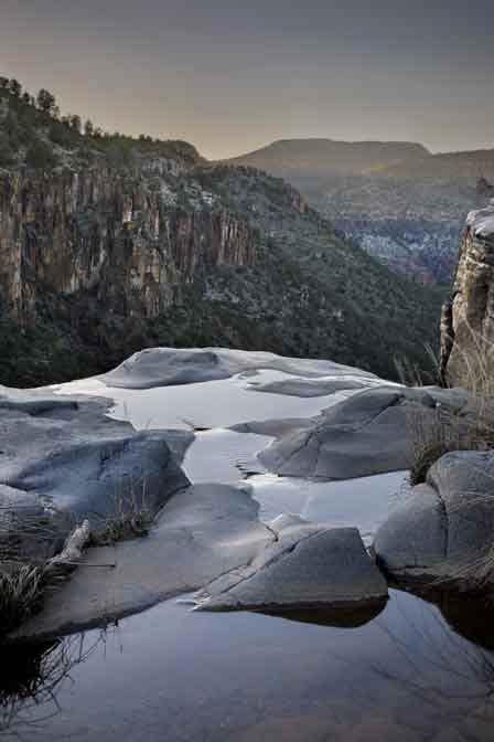 Looking over the very top of Seneca Falls toward the Salt River Canyon.
