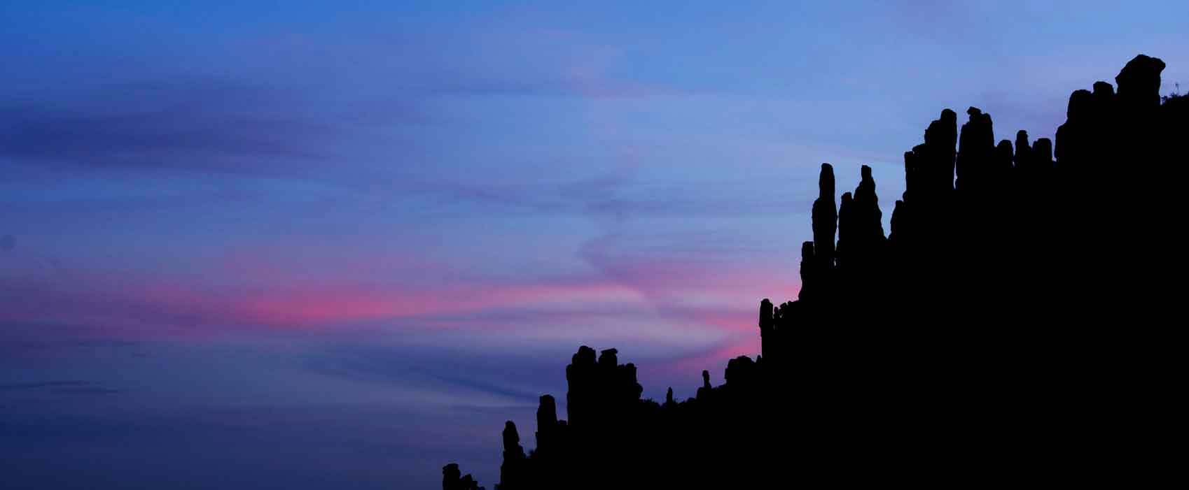 Twilight in the Superstition Mts. in the Arizona desert