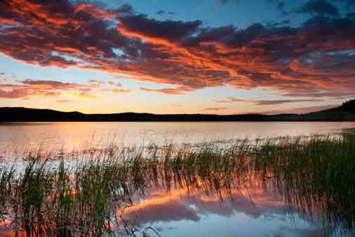 Crescent Lake in the White Mts. of eastern Arizona at sunset